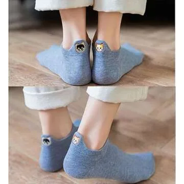 HappySole Cat Socks for Women - 4pack Ankle Socks for Girls, Teens - Animal No Show Crew Boat Socks - Novelty Sock Gift (Multicolored)