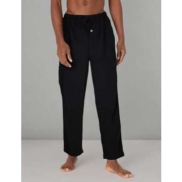 Amazon Essentials Men's Flannel Pajama Pant (Available in Big & Tall), Black, Large