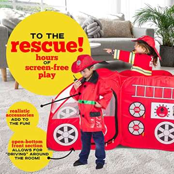 Kiddey Fire Truck Tent for Kids | Firetruck Play Tents with Sirens and Fireman Sounds for Girls, Boy...