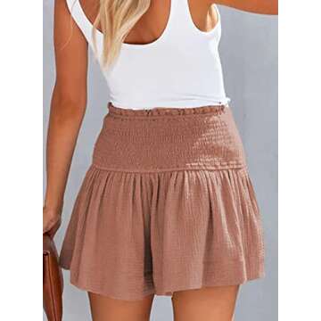 Dokotoo Shorts Women Cute Beach Outfits Shorts High Elastic Plus Size Resort Wear Summer Spring Fashion 2024 Clothes Shorts Vacation Cruise Outfits Pink Medium