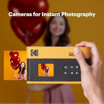 KODAK Mini Shot 2 ERA 4PASS 2-in-1 Instant Camera and Photo Printer (Black, Camera + Initial 8 Sheets + 60 Sheets)