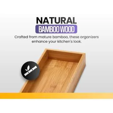Bamboo Drawer Organizer Box 14"L x 10"W x 2"H