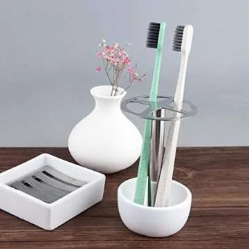 Dullrout Toothbrush Holder Stand, Multi-Functional Toothbrush Holder for Bathroom Vanity Countertop,...