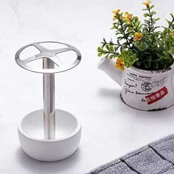 Dullrout Toothbrush Holder Stand, Multi-Functional Toothbrush Holder for Bathroom Vanity Countertop, Stainless Steel Divided, Stylish Design, Holds 4 Standard Brushes, Ideal for Home, Hotel