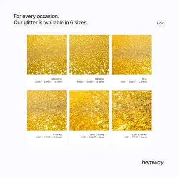 Hemway Premium Ultra Sparkle Glitter Multi Purpose Metallic Flake for Arts Crafts Nails Cosmetics Resin Festival Face Hair - Gold - Ultrafine (1/128" 0.008" 0.2mm) 100g / 3.5oz