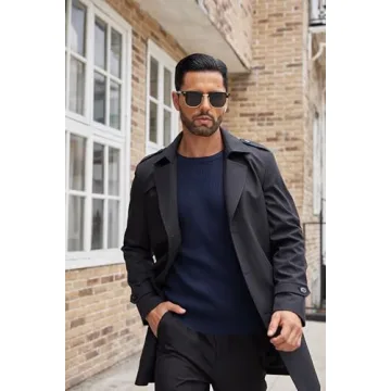 COOFANDY Men's Ribbed Navy Blue Fit Sweater for Stylish Warmth