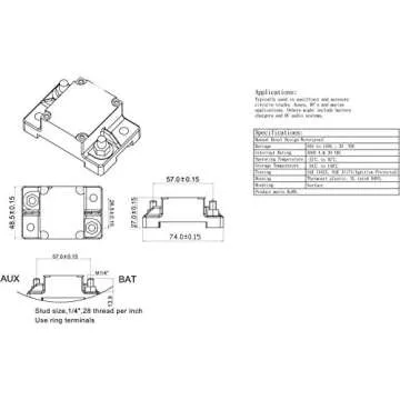 Mytee Products Replaces Buyers Part #CB150 Waterproof 150 Amp Circuit Breaker with Auto Reset for Tr...