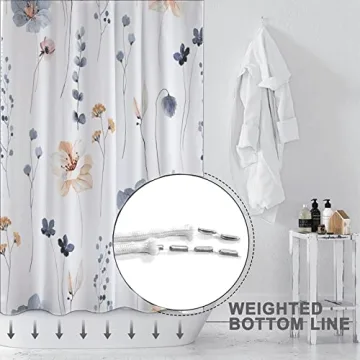 Decoreagy Floral Shower Curtain Set - Waterproof & Stylish