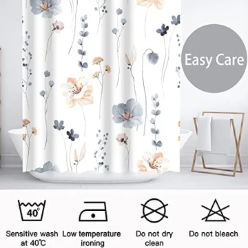 Decoreagy Floral Shower Curtain Set - Waterproof & Stylish