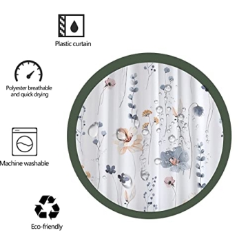 Decoreagy Floral Shower Curtain Set - Waterproof & Stylish