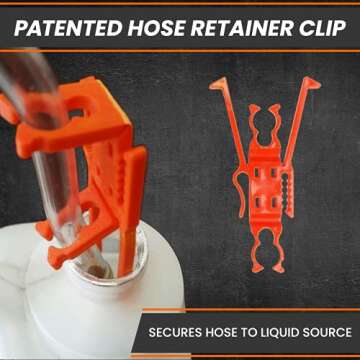 GasTapper Fuel Transfer Pump - Gas Siphon Pro Pump for Gasoline, Oil, Diesel, Water, Liquid, Fluid w/ 9 Ft Hose - Portable Hand Gas Pump Includes Brass Tip Weight and Pinch Clip - 3.5 Gls/Min