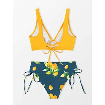 CUPSHE Twist Front Floral Print Bikini Swimsuit for Women