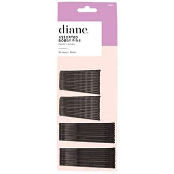 Diane 2” & 2.5” Black Bobby Pins for Women and Girls