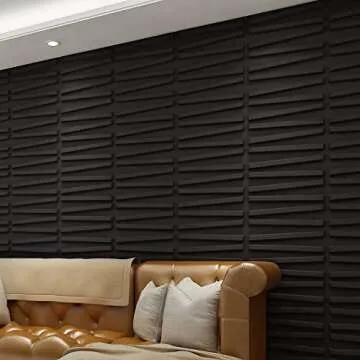 Art3d 3D Black Textured Wall Panels for Stylish Decor
