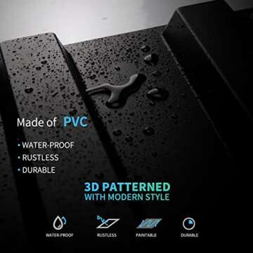 Art3d PVC Black Textured 3D Wall Panels for Interior Wall Decor in Living Room,Bedroom,Pack of 12 Tiles 32 Sq Ft