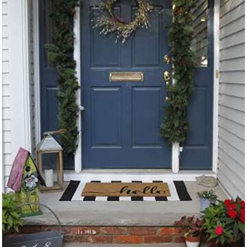 NANTA Black and White Striped Rug 27.5 x 43 Inches Cotton Woven Washable Outdoor Rugs for Farmhouse ...