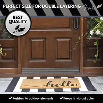 NANTA Black and White Striped Rug 27.5 x 43 Inches Cotton Woven Washable Outdoor Rugs for Farmhouse Layered Door Mats Stripe Carpet