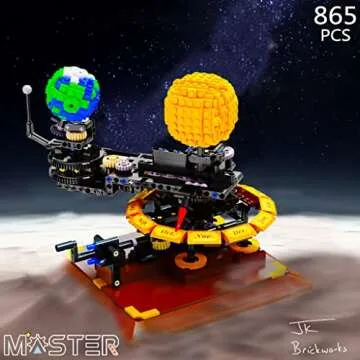 LEAPHZOT Solar System Earth Moon Sun Model,Astronomical Science Educational Building Blocks Sets,Kid...