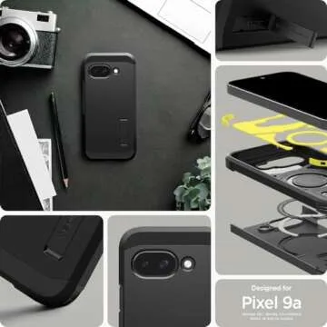 Spigen for Pixel 9a Case, Tough Armor (Ai) MagFit (2025) [Compatible with Magsafe Accessories] - Bla...