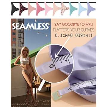 ROSYCORAL 10 Pack Seamless Thongs for Women Breathable Low Rise Panties Invisible Hipster Underwear ...