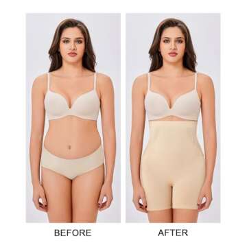 Nebility Shapewear Tummy Control Shorts Shapewear Shorts Tummy Control Shaper Shorts High Waisted Light Beige