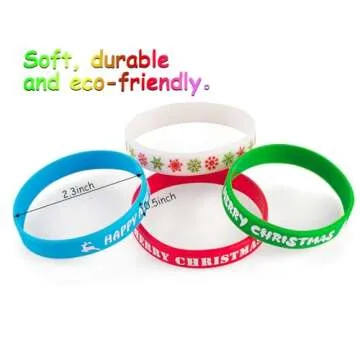 30pcs Christmas Silicone Bracelets for Kids & Teens