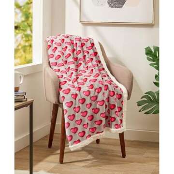 FAITH, HOPE, LOVE HOME DÉCOR Super Soft Girls Heart Throw Blanket (50" X 60") - Mother's Day Red He...