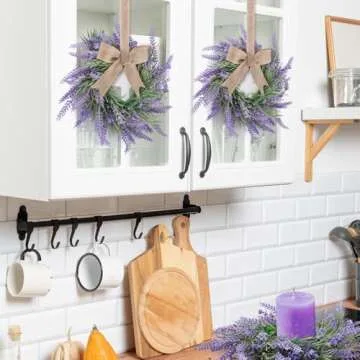 4 PCS Lavender Candle Ring Wreaths for Home Decor