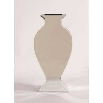 Howard Elliott Small Rounded Mirrored Vase, High Style Decorative Design for Home or Office Decor, Ideal Gift for Loved Ones, Wedding, Christmas or Any Occasion, 6 x 20 x 10 Inch, Metallic