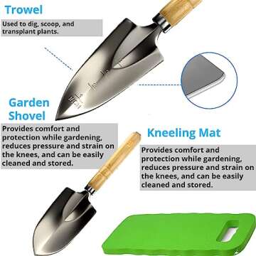 Premium Stainless Steel Gardening Tools Kit for Women - Perfect for Garden Lovers