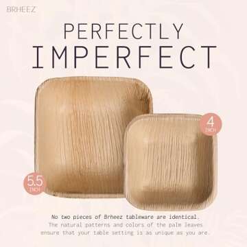 Brheez Eco-Friendly Bamboo Palm Leaf Bowls for Parties
