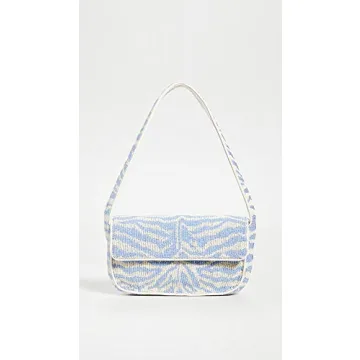 STAUD Women's Tommy Bag, Light Blue/Cream, One Size
