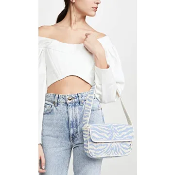 STAUD Women's Tommy Bag, Light Blue/Cream, One Size