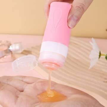 INSFIT Travel Bottles for Toiletries, TSA Approved 2oz Travel Size Containers, BPA Free Leak Proof Squeezable Silicone Tubes for Shampoo Conditioner Lotion Soap with Labels