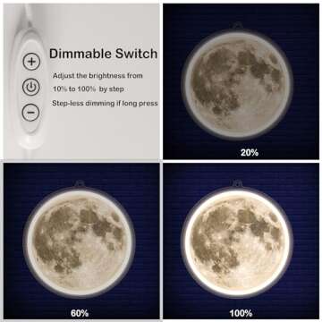 Hinittey Moon Neon Signs for Wall Decor, Dimmable Neon Sign Moon Led Signs Moon Art Neon Lights For Living Room, Bedroom Gaming Room, Hotel Decor, Cool Birthday Gifts for Friends, Partner