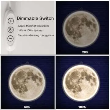 Hinittey Moon Neon Signs for Wall Decor, Dimmable Neon Sign Moon Led Signs Moon Art Neon Lights For Living Room, Bedroom Gaming Room, Hotel Decor, Cool Birthday Gifts for Friends, Partner