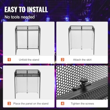 VEVOR Portable DJ Booth with Scrims & Carrying Bag