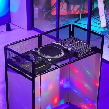 VEVOR Portable DJ Booth with Scrims & Carrying Bag