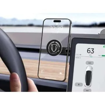 Topfit for Tesla Model 3 Y Monitor Magnetic Phone Mount and Sunglasses case Fixed Clip Safety Car Ce...