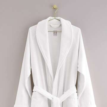 H by Frette Shawl Collar Bathrobe for Comfort