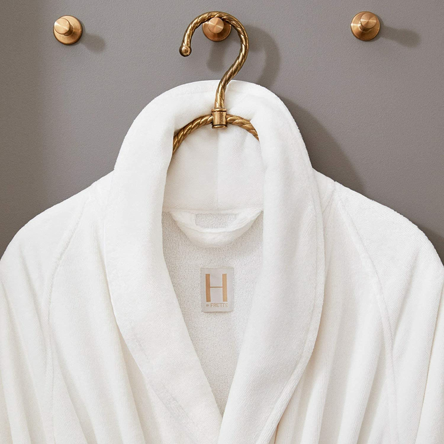 H by Frette Shawl Collar Bathrobe for Comfort