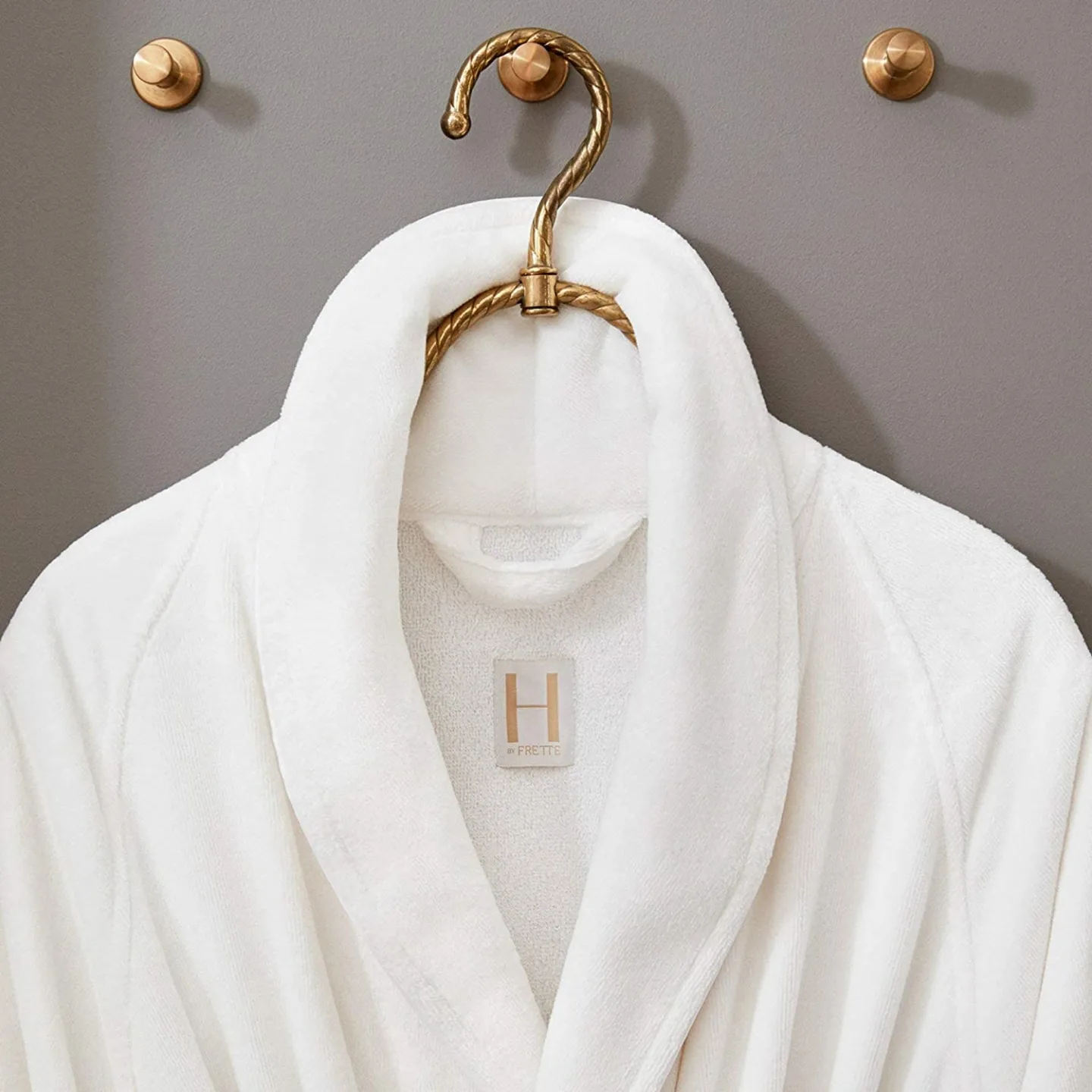 H by Frette Shawl Collar Bathrobe for Comfort