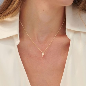 Gold Initial Necklace for Women 14k Gold Plated Charm