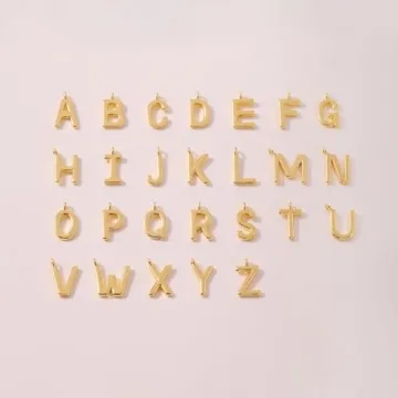 Gold Initial Necklace for Women 14k Gold Plated Charm