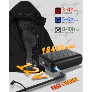 Mens Puffer Heated Jacket Graphene Technology for Winter Warmth