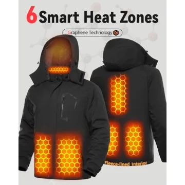 Mens Puffer Heated Jacket Graphene Technology for Winter Warmth