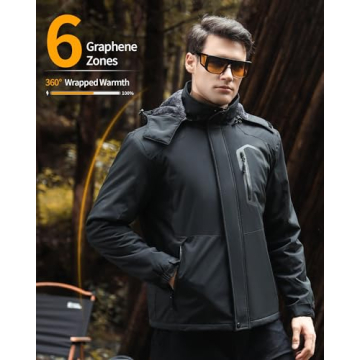 Mens Puffer Heated Jacket Graphene Technology for Winter Warmth