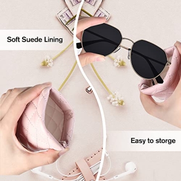 Soft PU Leather Sunglass Pouch Organizer 2 Pack