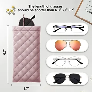 Soft PU Leather Sunglass Pouch Organizer 2 Pack