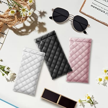 Soft PU Leather Sunglass Pouch Organizer 2 Pack